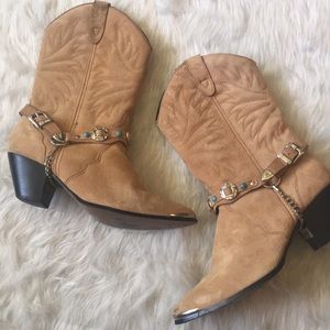 Tan Western Boots Leather Cowgirl